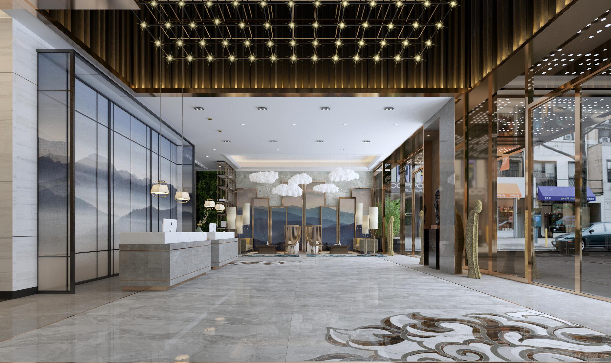 萬國園白金漢府23#01中式主臥室歐神諾瓷磚效果圖——酒店風雅致呈現